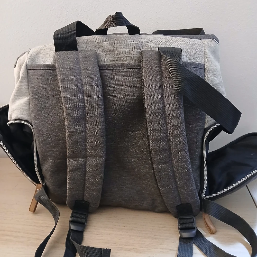 Bananafish Diaper Bag Backpack Gray Colorblock Everyday Diaper Bag
